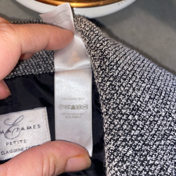 Emma James Liz Claiborne Gray Tweed Coat Classic Fall Winter Jacket  minimalist - Picture 4 of 10